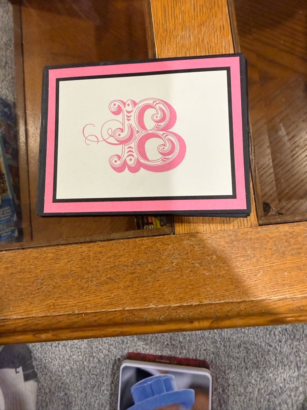 HallMark Stationery  FOLDED NOTE - PREPPY COUTURE MONOGRAM  INITIAL B (set of 7)